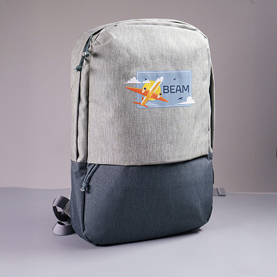Рюкзак BEAM, серый/темно-серый, 44х30х10 см, ткань верха: 100% полиэстер, подкладка: 100% полиэстер
