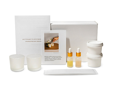 Набор для создания 2-х ароматических свечей: имбирный пряник, рождественская елка (Белый) Набор для создания 2-х ароматических свечей: имбирный пряник, рождественская елка (Белый)