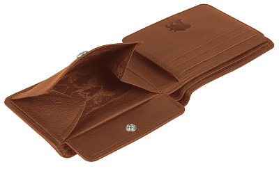 Бумажник Mano "Don Montez", натуральная кожа в коньячном цвете, 11 х 8,4 см