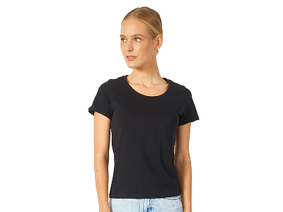 Футболка Sydney с подвернутыми рукавами, женская (Чёрный)