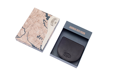 Монетница KLONDIKE Dawson, натуральная кожа в черном цвете, 8,5 х 2 х 7,5 см