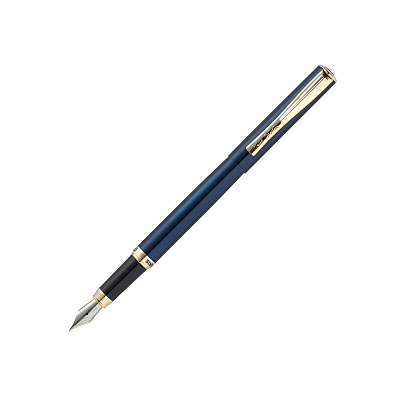 Ручка перьевая Pierre Cardin ECON, цвет - синий металлик. Упаковка Е