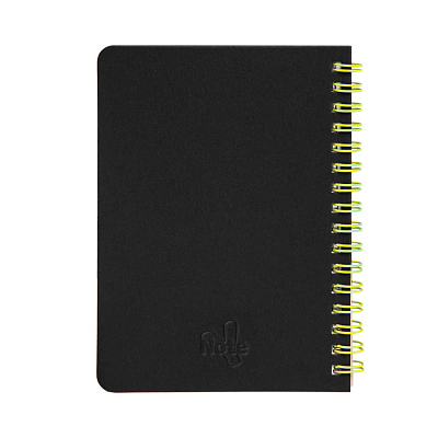 Блокнот на двойной пружине HELIX MINI, 105 х 150  мм, черный с желтым, блок в клеткуБлокнот HELIX MINI