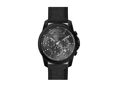 Часы наручные, мужские (Корпус- черный, циферблат- черный, крепление- черный)