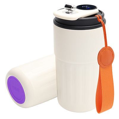 Термокружка Ashly To Go, белая/оранжевая/фиолетовая (Белый/Оранжевый/Фиолетовый)