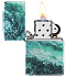 Зажигалка ZIPPO Rogue Wave с покрытием 540 Tumbled Chrome, латунь/сталь, бирюзовая, 38x13x57 мм - Фото 3