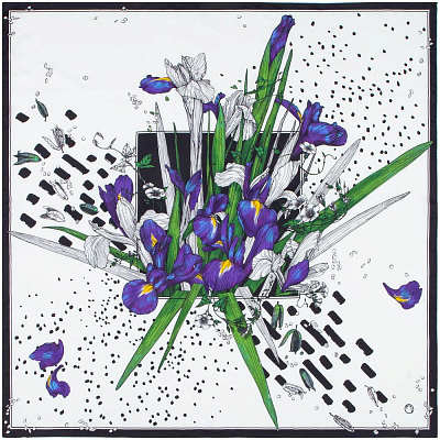 Платок шелковый Delicate ирисы