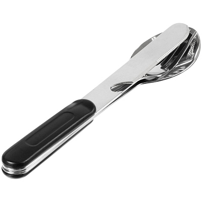 Набор походных столовых приборов Campsite, черный (Чёрный)