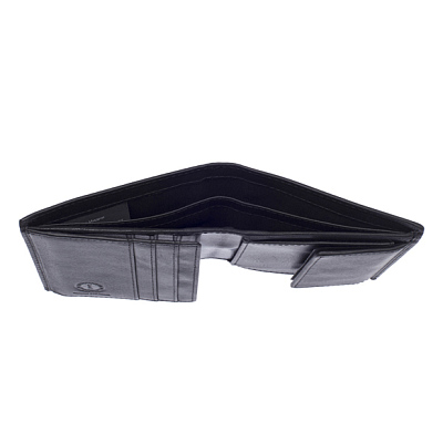 Бумажник KLONDIKE Dawson, натуральная кожа в черном цвете, 9,5 х 2 х 10,5 см