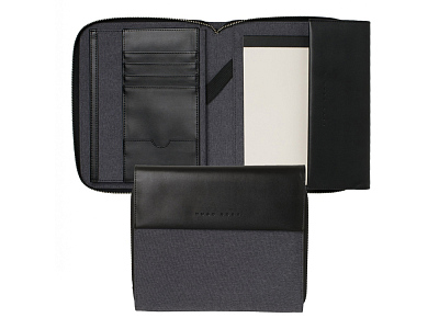 Папка для конференции А5 Advance Fabric Light Grey (Серый/черный)