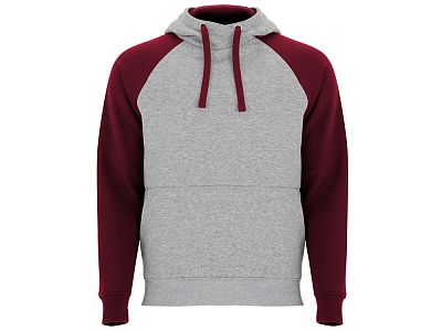 Толстовка с капюшоном Badet мужская (Серый меланж/гранатовый)