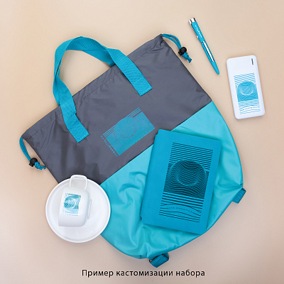 Набор "Welcome", белый с бирюзовым