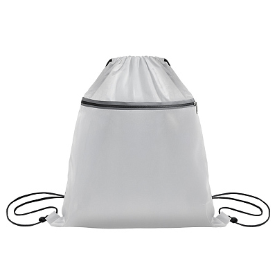 Рюкзак мешок  "Shift" со светоотражающей молнией , 36*41 см, полиэстер 210D (Белый)