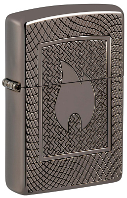 Зажигалка ZIPPO Armor® с покрытием Black Ice® латунь/сталь чёрная 29x10x60 мм
