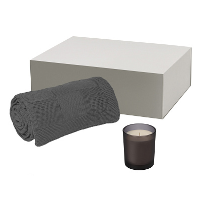 Подарочный набор Enigma, Cella  (свеча, плед) (Серый)