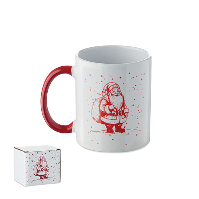 Seasonal ceramic mug 300ml (Красно-белый)