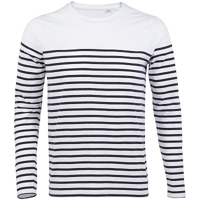 Футболка мужская с длинным рукавом Matelot LSL Men, белая с синим (Синий)