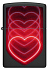 Зажигалка ZIPPO Hearts Design с покрытием Black Light, латунь/сталь, черная, матовая, 38x13x57 мм - Фото 2
