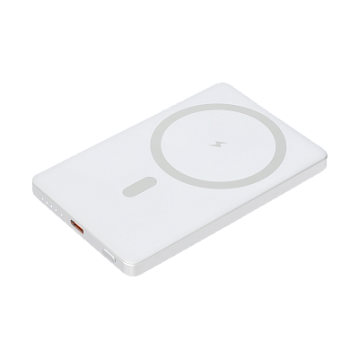 Внешний аккумулятор Атлантис (Atlantis) PD 5000mAh с функцией беспроводной зарядки 15W  (Серебряный)