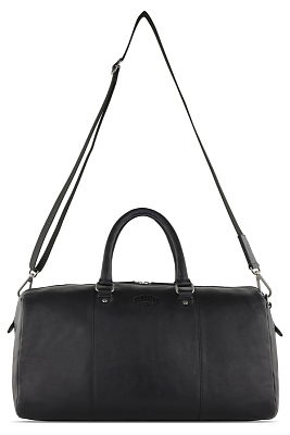 Сумка дорожная KLONDIKE GOLD «Bill», натуральная кожа в черном цвете, 47 х 24 х 23 см