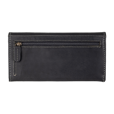 Кошелек женский KLONDIKE NUGGET «Grace», натуральная кожа в черном цвете, 18,5 х 10 х 3 см