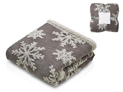 Плед Snowflake новогодний с капюшоном (Серый)