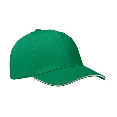 6 panel baseball cap (Зеленый цвет прерий/белый)
