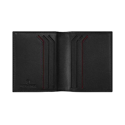 Визитница VICTORINOX Altius Alox с защитой от сканирования RFID, чёрная, натуральная кожа, 9x1x10 см