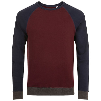 Толстовка унисекс Sandro, бордовая с темно-синим (Бордовый)