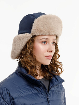 Шапка-ушанка Wasa, темно-синяя