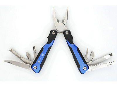 Мультитул, 14 функций (Синий, серебристый)