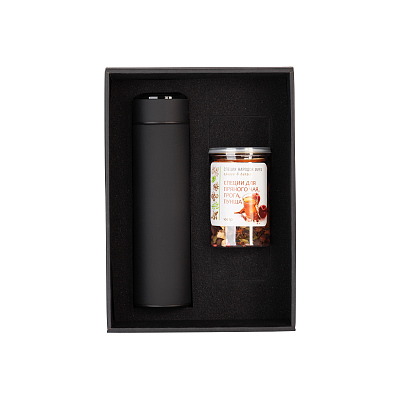 Набор подарочный "Pleasure": термос "Бостон next", специи, черный (Чёрный)