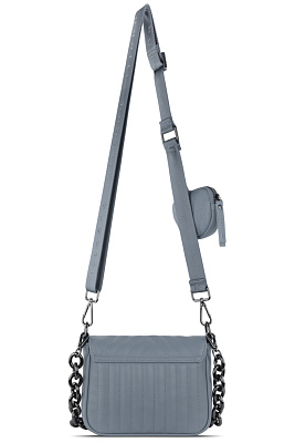 Сумка наплечная женская BUGATTI Sira, голубая, полиуретан, 21х6х16 см