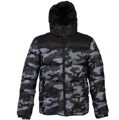 Куртка SIBERIA нейлон 40, био-пух 535 (Камуфляж серый, черный)