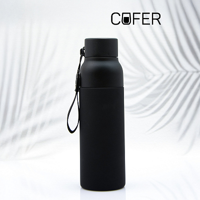 Термобутылка Button Black (черный) (Чёрный)