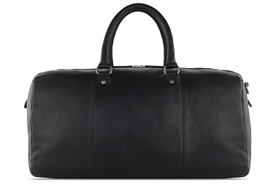 Сумка дорожная KLONDIKE GOLD «Bill», натуральная кожа в черном цвете, 47 х 24 х 23 см