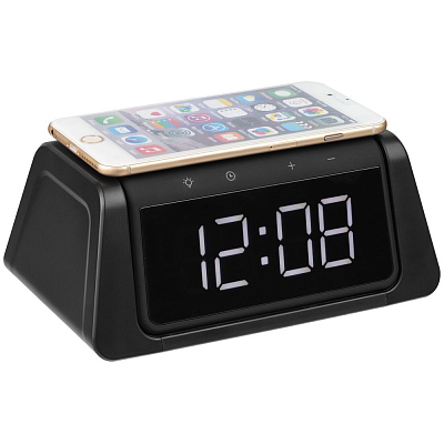 Настольный стерилизатор с беспроводной зарядкой и часами UV Depot, черный (Чёрный)