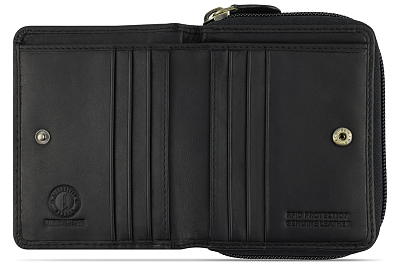 Бумажник KLONDIKE RUSH «Dana», натуральная кожа в черном цвете, 11 х 9 х 2,5 см