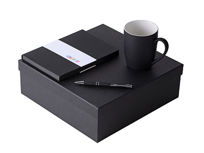 Подарочный набор COLOR IT с блокнотом, ручкой и кружкой (Чёрный)
