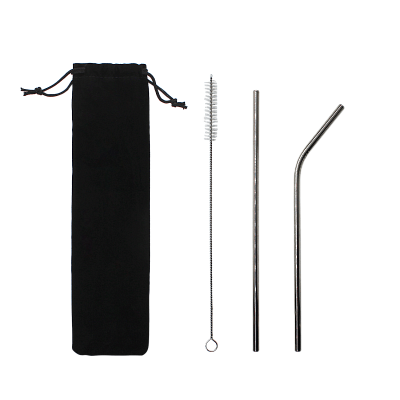 Набор многоразовых трубочек Оnlycofer black (стальной) (Стальной)