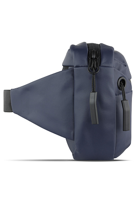 Сумка на пояс BUGATTI Blanc, синяя, тарпаулин/полиэстер, 26х5,5х13,5 см