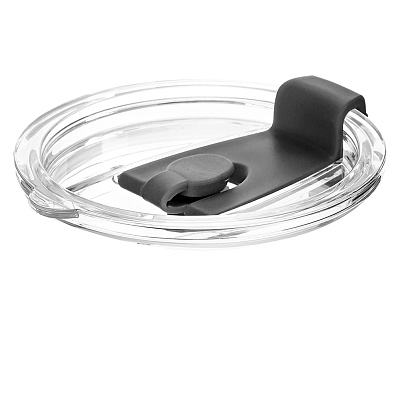 Крышка пластиковая к стакану стеклянному Mango, черная (Чёрный)