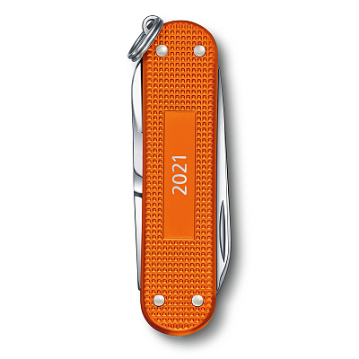 Нож-брелок VICTORINOX Classic Alox LE 2021, 58 мм, 5 функций, алюминиевая рукоять, оранжевый
