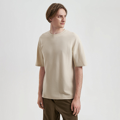 Футболка унисекс премиум AURA, 100% хлопок 200гр. бежевый, размер XS/S (Бежевый)