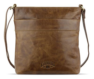 Сумка через плечо KLONDIKE MOUNTAIN «May», натуральная кожа в коньячном цвете, 24 x 26 x 6 см (Коричневый)