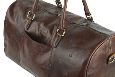 Сумка дорожная Mano "Don Leon", натуральная кожа в коричневом цвете, 50 х 27 х 24 см