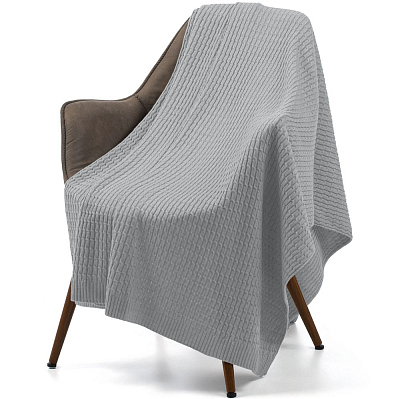 Плед Slumberland, серебристо-серый меланж (Серый меланж)