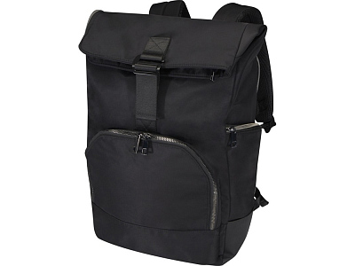 Рюкзак Rhine 15 с откидным верхом из переработанного материала (Сплошной черный)