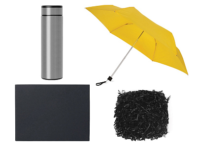 Подарочный набор с зонтом и термосом (Желтый)