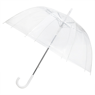Зонт-трость Klar с прозрачным куполом   (Белый)